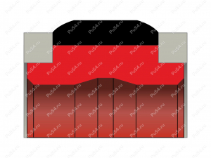 Уплотнение поршня 140x125x16, аналог HALLITE 730 (2329410), Product Code 70-08-977004, Polyurethane, PA+PU87M+PU98, Image №1